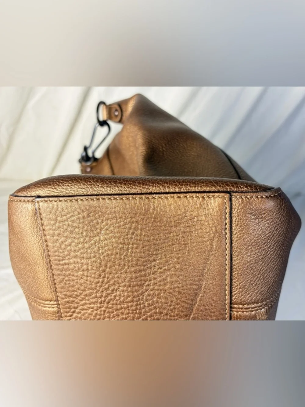 Coach Madison Satchel Metallic Bronze Leather Crossbody – Excellent Condition
